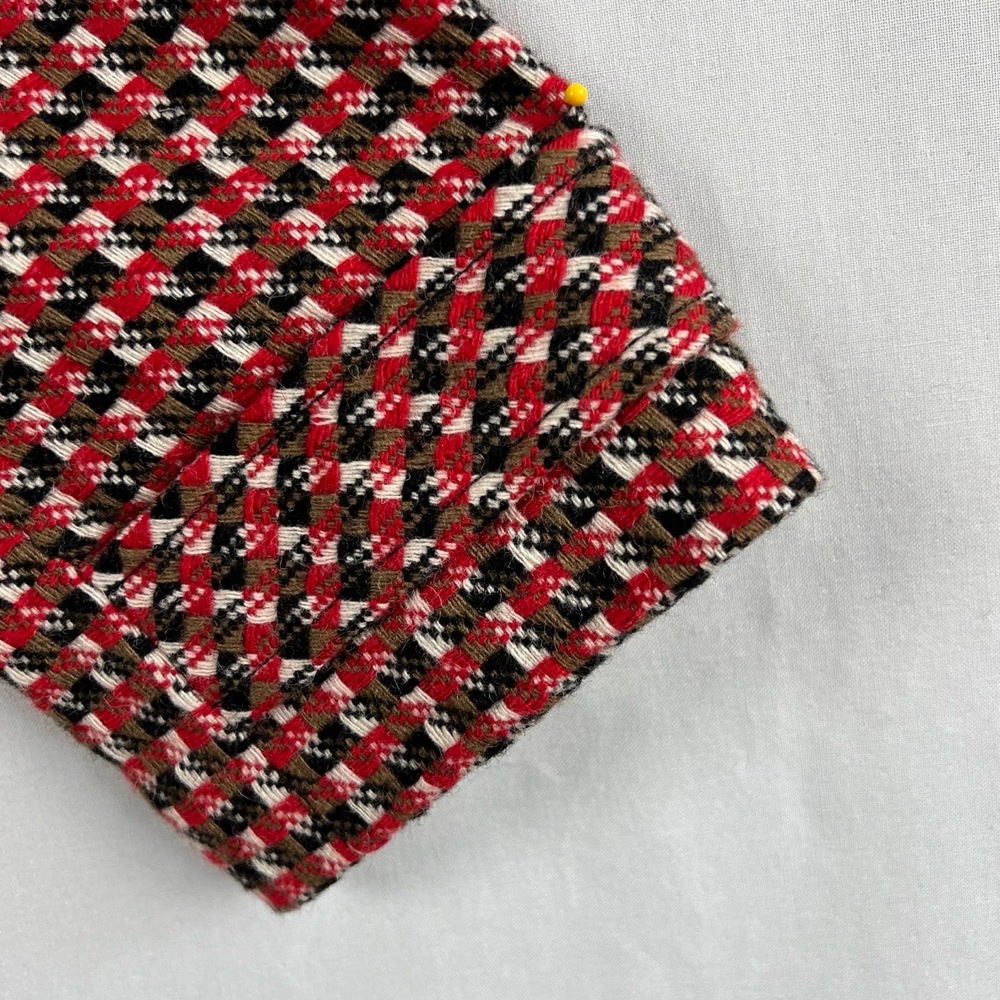 Loft Swing Jacket Womens 6 Boxy Houndstooth Tweed Red Black Career - Picture 2 of 13